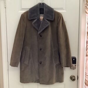 Vintage 70s Mighty Mac Out O' Gloucester Jacket Coat Mens Corduroy Faux Sherpa M